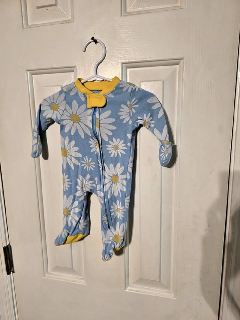 Honest Floral Footie in Blue & Yellow Newborn